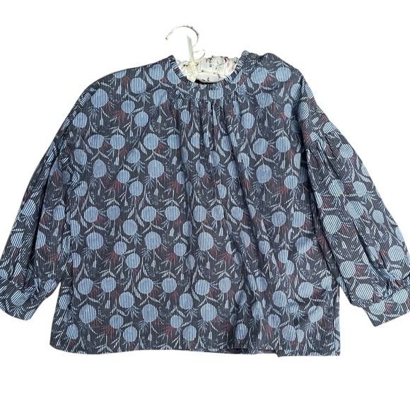 chepe Tops - chepe Blue Patterned pinapple Blouse medium